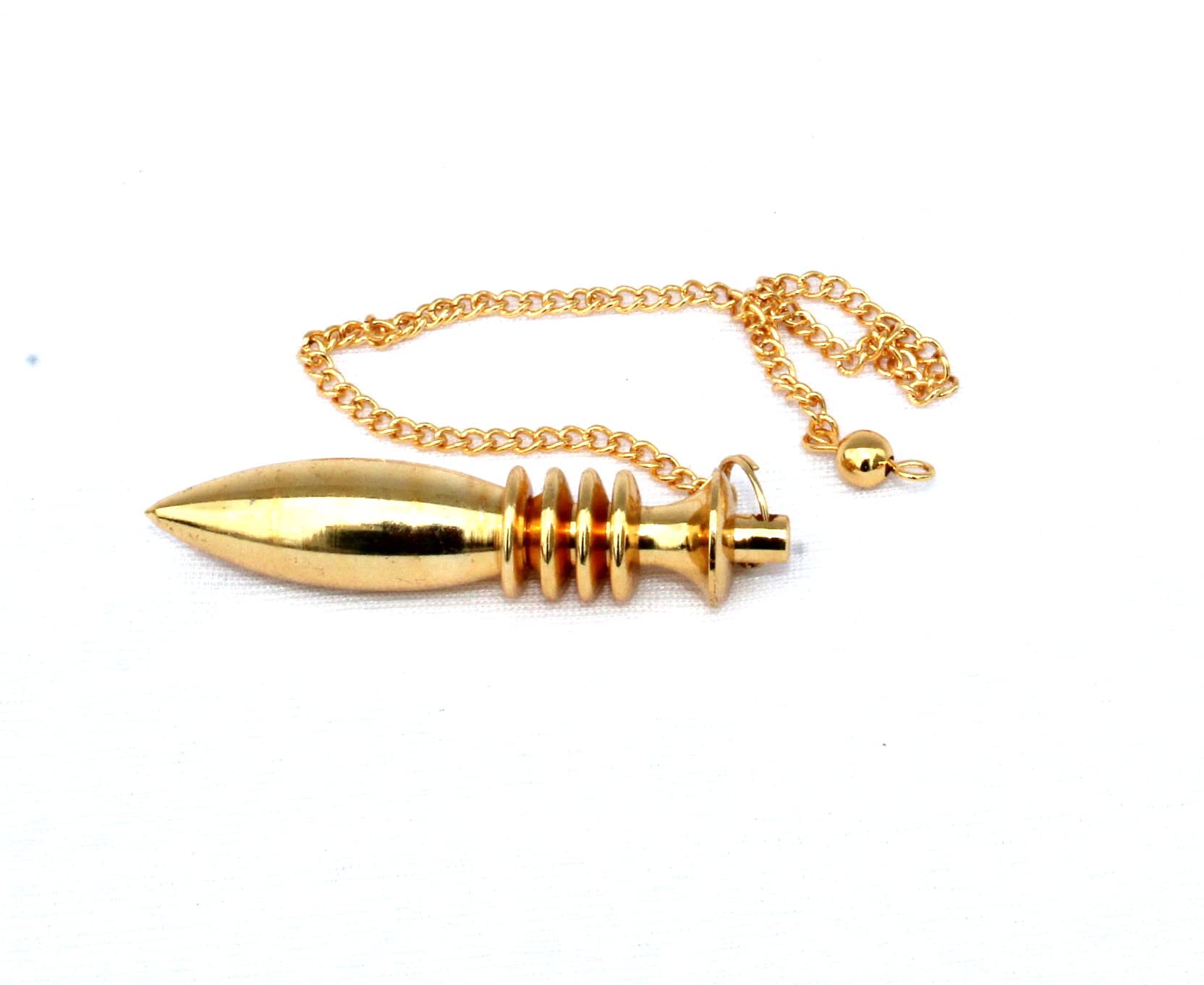 Jet International Egyptian 4 Plate Isis Karnak Gold Pendulum 4 Ring Chamber Reiki Wiccan Free Booklet Crystal Therapy Healing Dowsing A++ Metaphysical Spiritual Image is JUST A Reference.