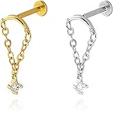 2PC 6PC Gold Earring Set for Women Titanium Flat Back Earring Small Helix Piercing Earrings