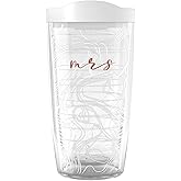 Tervis Bride and Groom Mr and Mrs Made in USA Double Walled Insulated Tumbler Travel Cup Keeps Drinks Cold & Hot, 16oz Classic, Mrs