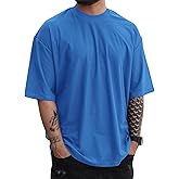 YawYews Mens Fashion Short Sleeve Tshirts Workout Oversize Pullover Solid Color Casual Tees