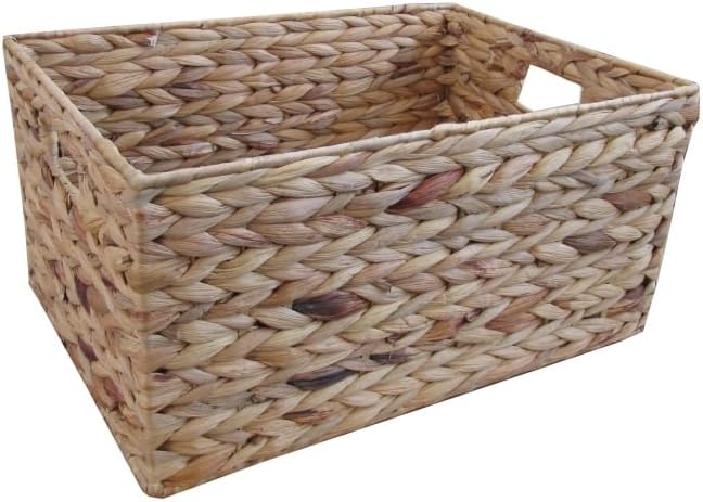 Jacinto de agua Natural Rectangular de almacenamiento cesta, large