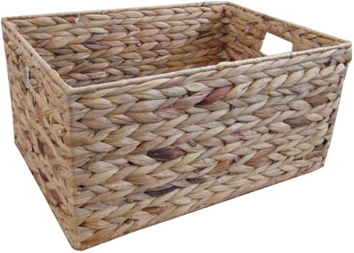 Jacinto de agua Natural Rectangular de almacenamiento cesta, large