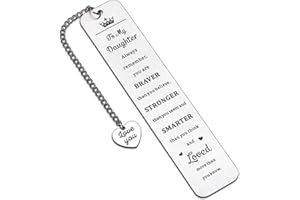 STVK Daughter Bookmark Gift from Mom Stepmom to My Daughter Valentines Day Gift Inspirational Bookmark for Women Girls Daughter Her 16th 18th 21st Birthday Gifts Christmas Graduation Gifts Teenage Girls