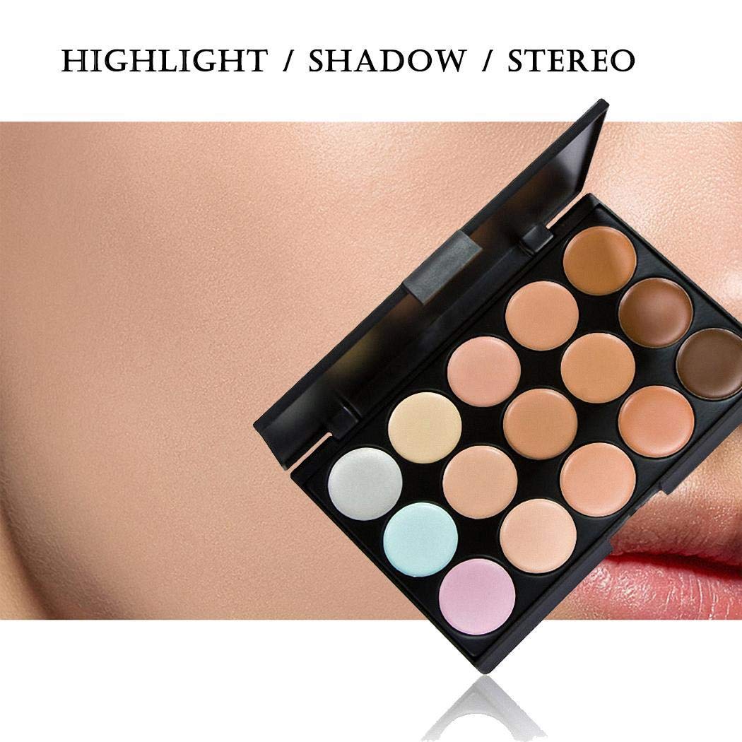 FANEO 15 Color Contour Cream Concealer Palette With Brush Foundation Makeup Concealers & Neutralizers
