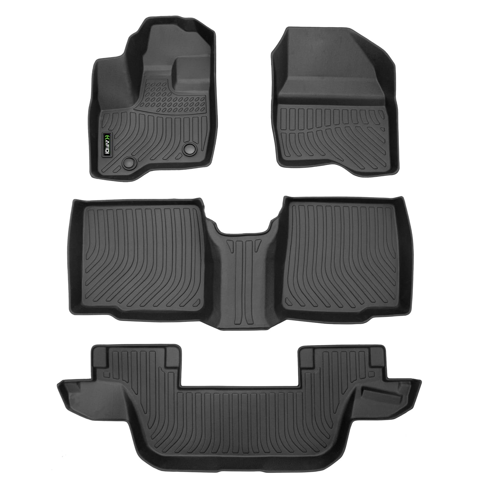 Mats de piso Hafidi Custom para 2011-2014 Ford Explorer 7 Asiento de banco de pasajeros de pasajeros TPE TPE Pesado Servicio No-Slip Automotive Floor Fits Fit Fits Front, 2nd y 3rd Fil Full Set Accessories, Negro