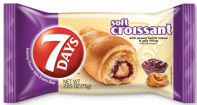 7days Soft Croissant Peanut Butter Jelly Filling Perfect For
