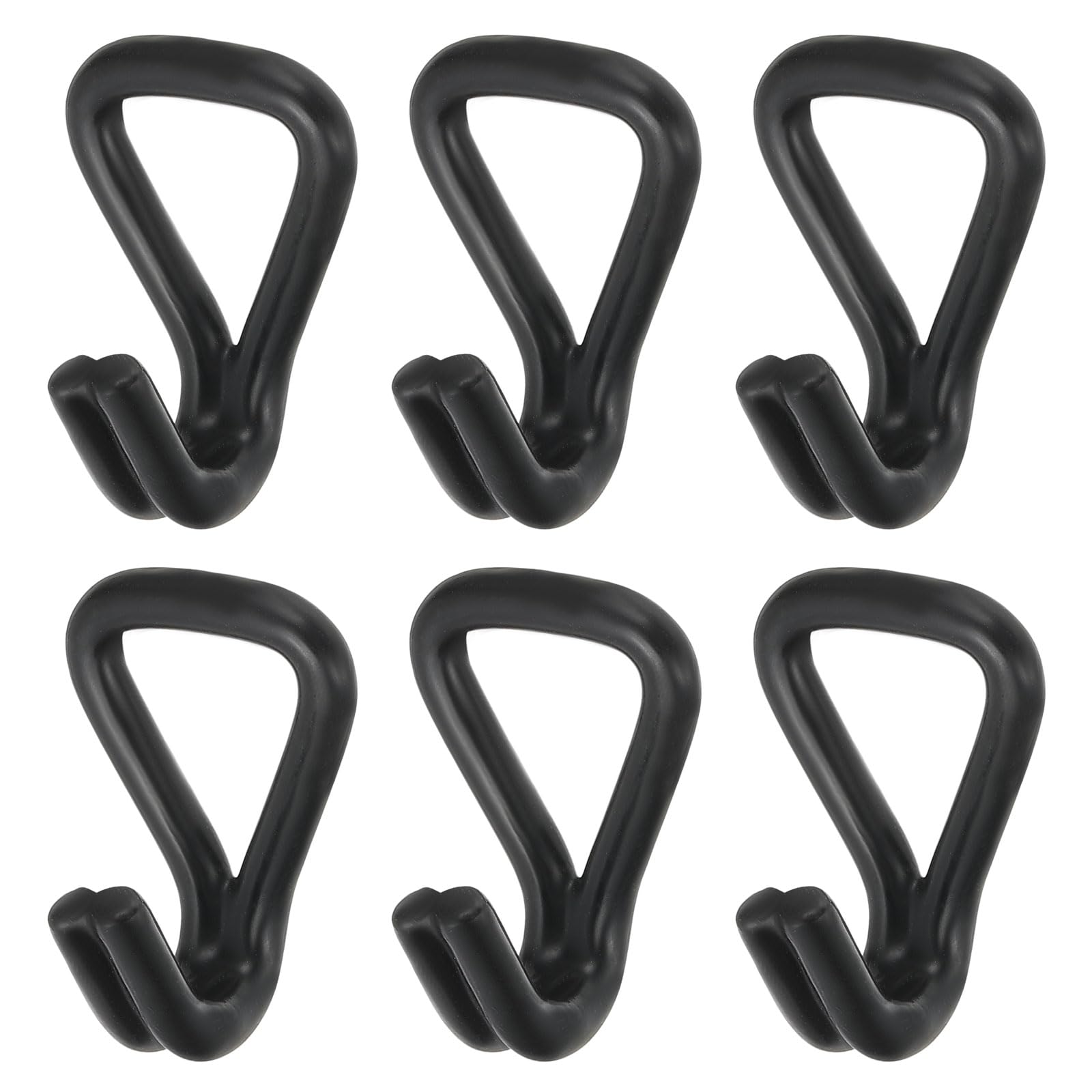 PATIKIL 6 Pack Ratchet Double J Hook Load 5511 LBS for 8.7mm Tie Down Strap Webbing on Car Truck Trailers Towing Strap, Black