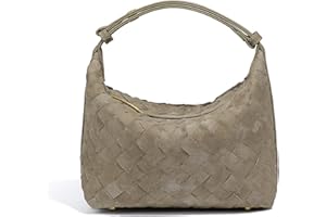 TNDCKP Luxurious Suede Hobo Bag - Women's Woven Leather Shoulder Bag with Spacious Interior