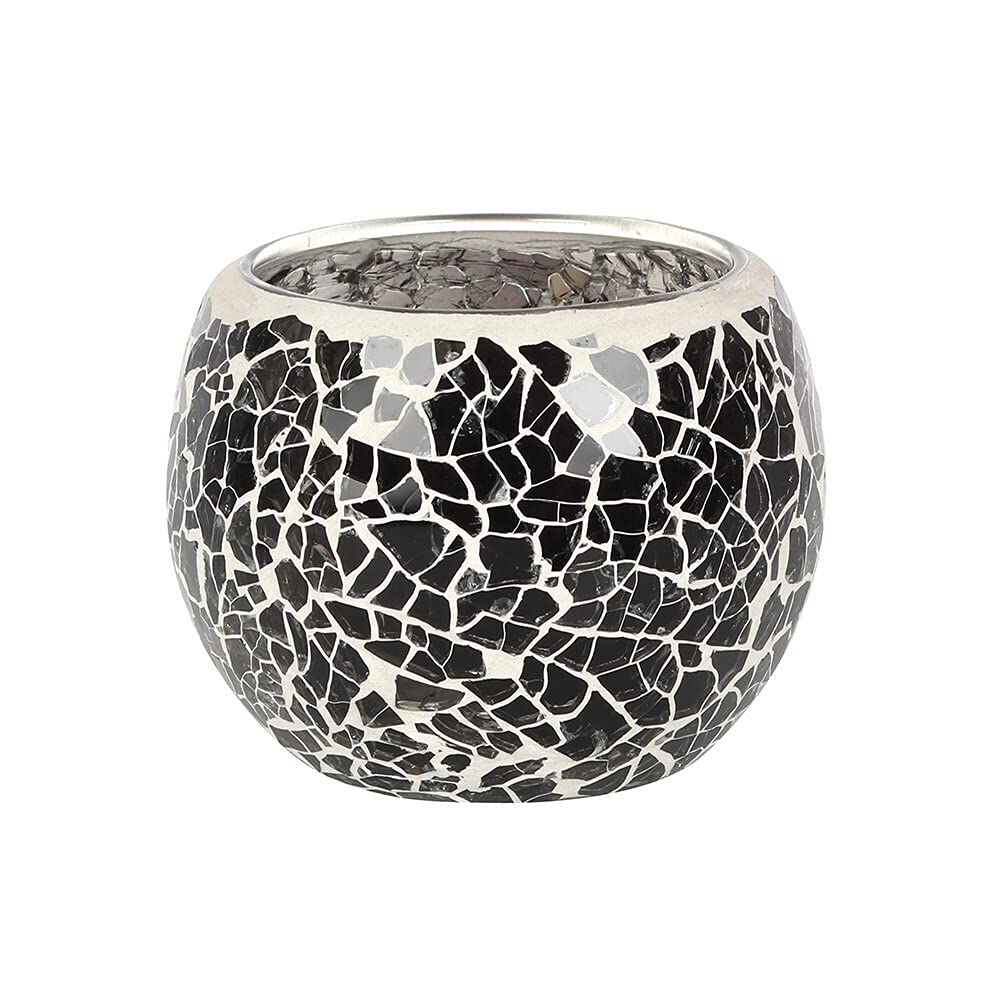 Candle Holder | Small Gunmetal Grey Crackle | 1pc. 205g
