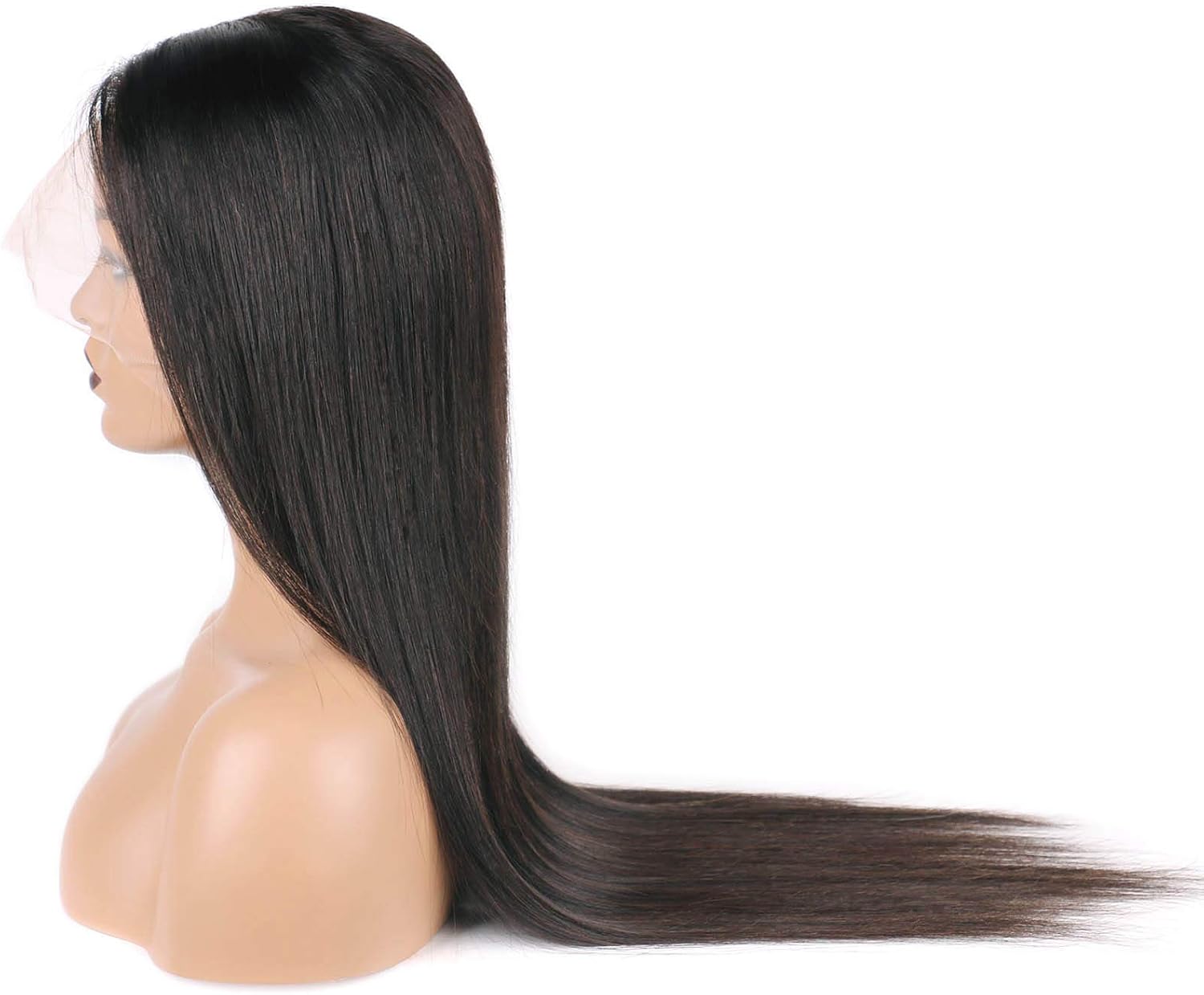 Straight Wig Lace Front Wig 24 Inch Human Hair 13×5×0.5 T Part Lace Wigs for Black Women Brazilian Remy Hair Deep Middle Part Pre Plucked 150% Density Natural Black Color - Image 4