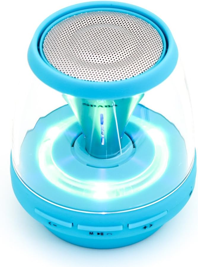 Amazon Shaba透明ライトポータブルbluetoothスピーカー 12種類ledライト搭載 スピーカー Iphone対応 ワイヤレス スピーカー 高音質 Tfカード Fmラジオ スピーカーフォン 録音機能付き Mp3プレーヤー ブルートゥース スピーカー 青 Shaba ポータブル