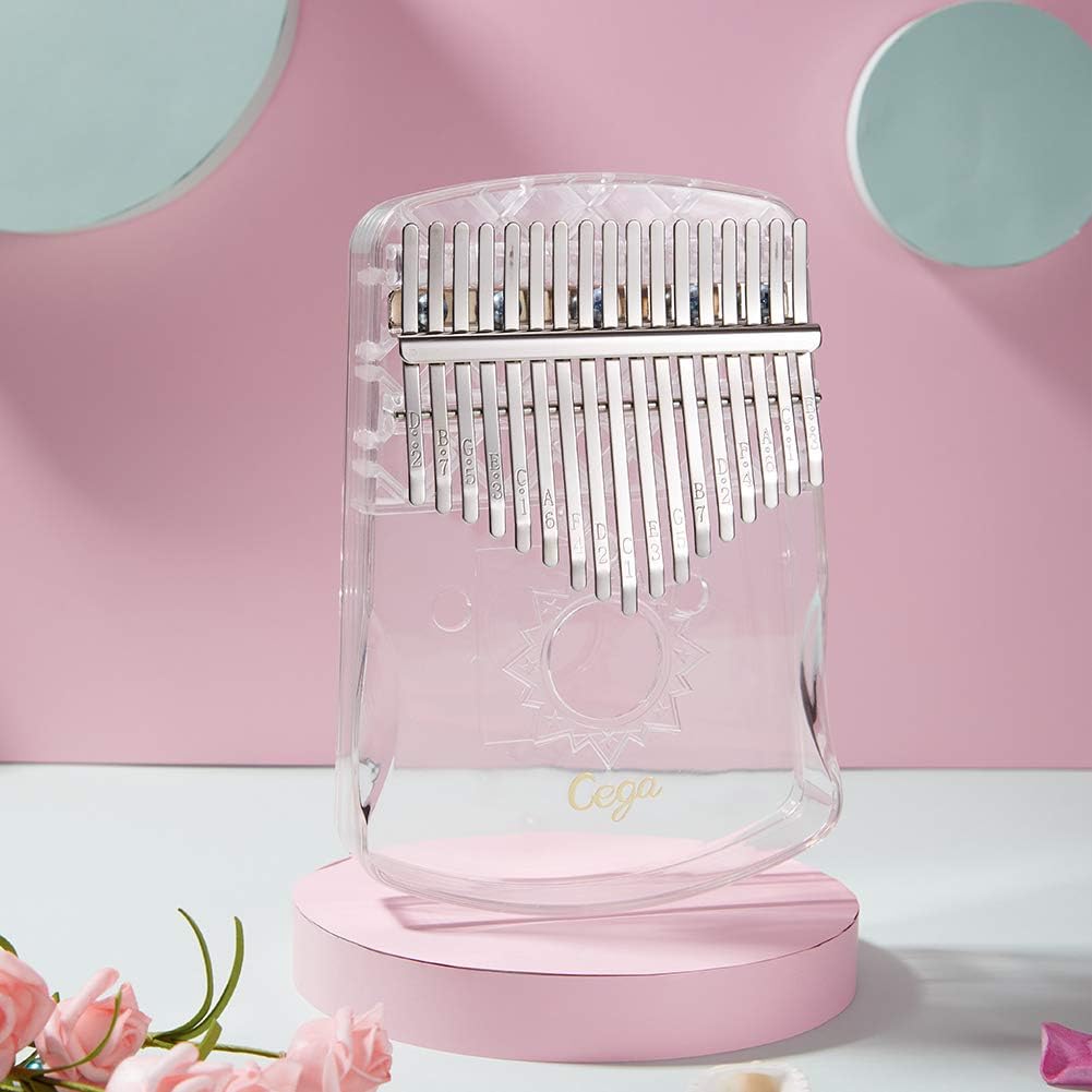 ROWEQPP 17 Keys Crystal Transparent Kalimba Instrument Thumb Piano Kalimba Finger Piano Transparent Color