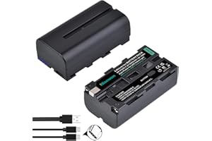 Hisewen NP-F550 Battery 2 Pack 2800mAh, Compatible with Yongnuo Godox LED Video Light, Camera Light Panel, with Type-C Charging Port.