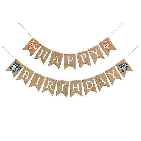 Amosfun Happy Birthday Bunting Banner Dinosaur Garland Banner