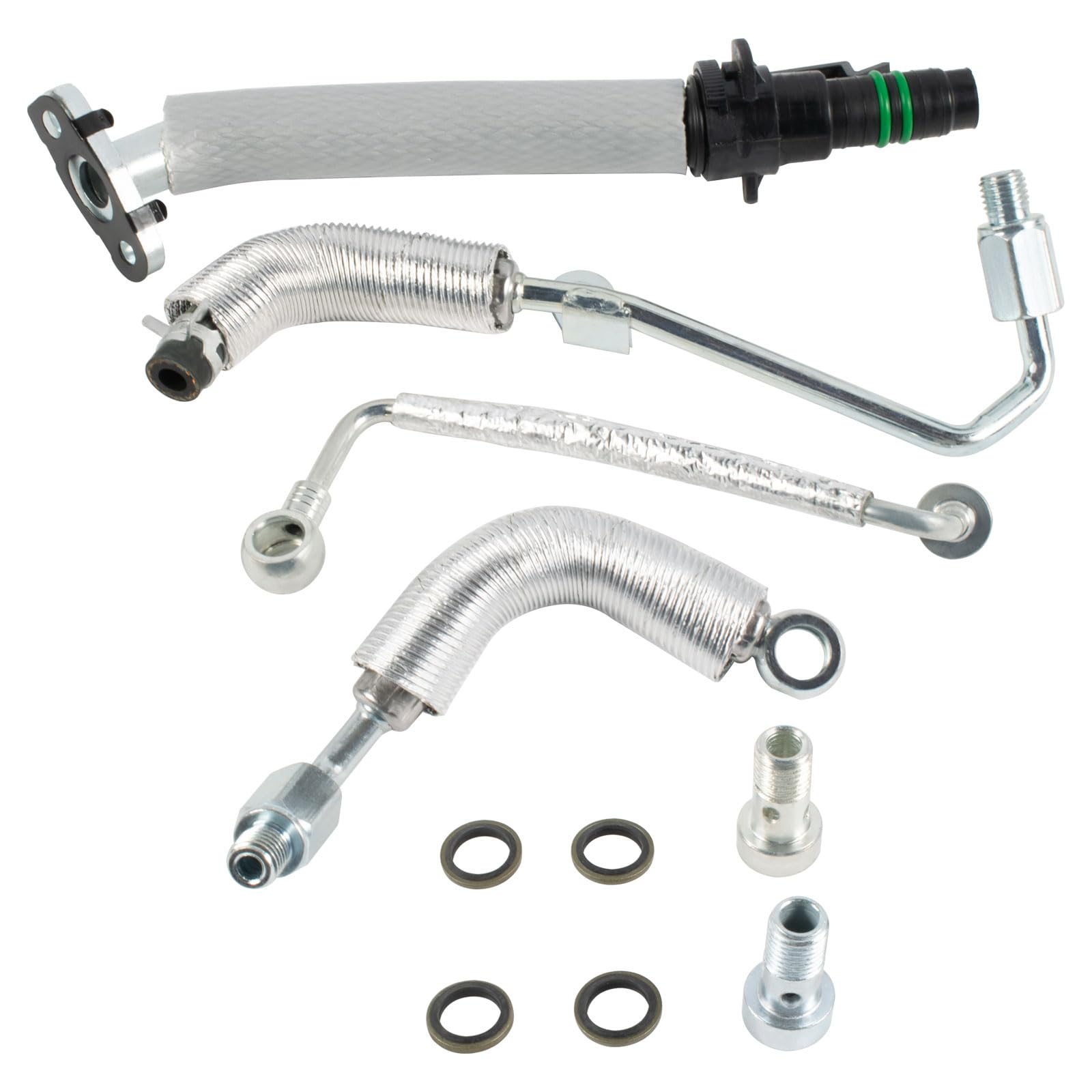 Photo 1 of Seaforie 4Pcs Turbo Coolant Hose Line & Oil Pipe Kit Return & Feed 55587854 55592600 55567067 55568031 Compatible with Buick Encore Chevrolet Cruze Limited Sonic Trax 1.4L 2011-2021