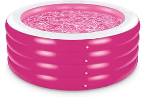 YOUMI Inflatable Pool, Large Deep Round 70"x30" Family Inflatable Swimming Pool with Handles, Summer Water Party, Kids, Outdoor, Garden Backyard, Suitable for Adults & 3+ Year Olds (Pink)