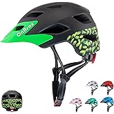 OnBros Kids Bike Helmet - Bike Helmets for 5-14 Boys or Girls with Visor, Children Bicycle Helmet for Skateboard Mountain Scooter Road Cycling, Lightweight and Adjustable 50-57CM
