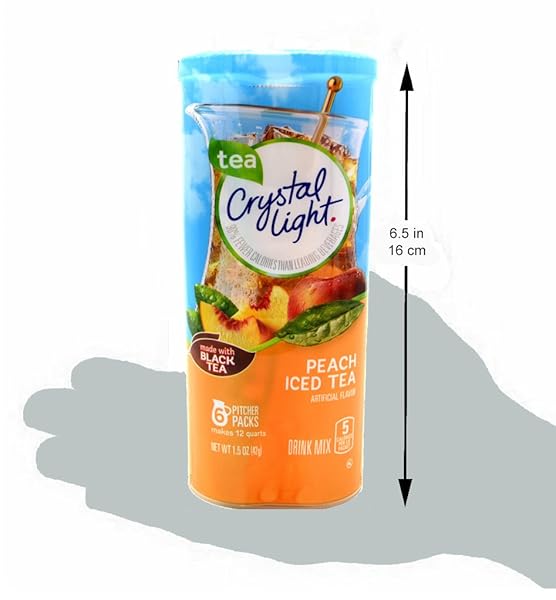 CRYSTAL LIGHT PEACH ICED TEA DRINK MIX, 12-QUART CANISTER 6 PACKETS