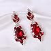 Miraculous Garden Women's Silver Gold Rose Gold Tone Plated Crystal Rhinestone Drop Earrings for Mother's Day (Rose gold tone plated red crystal)