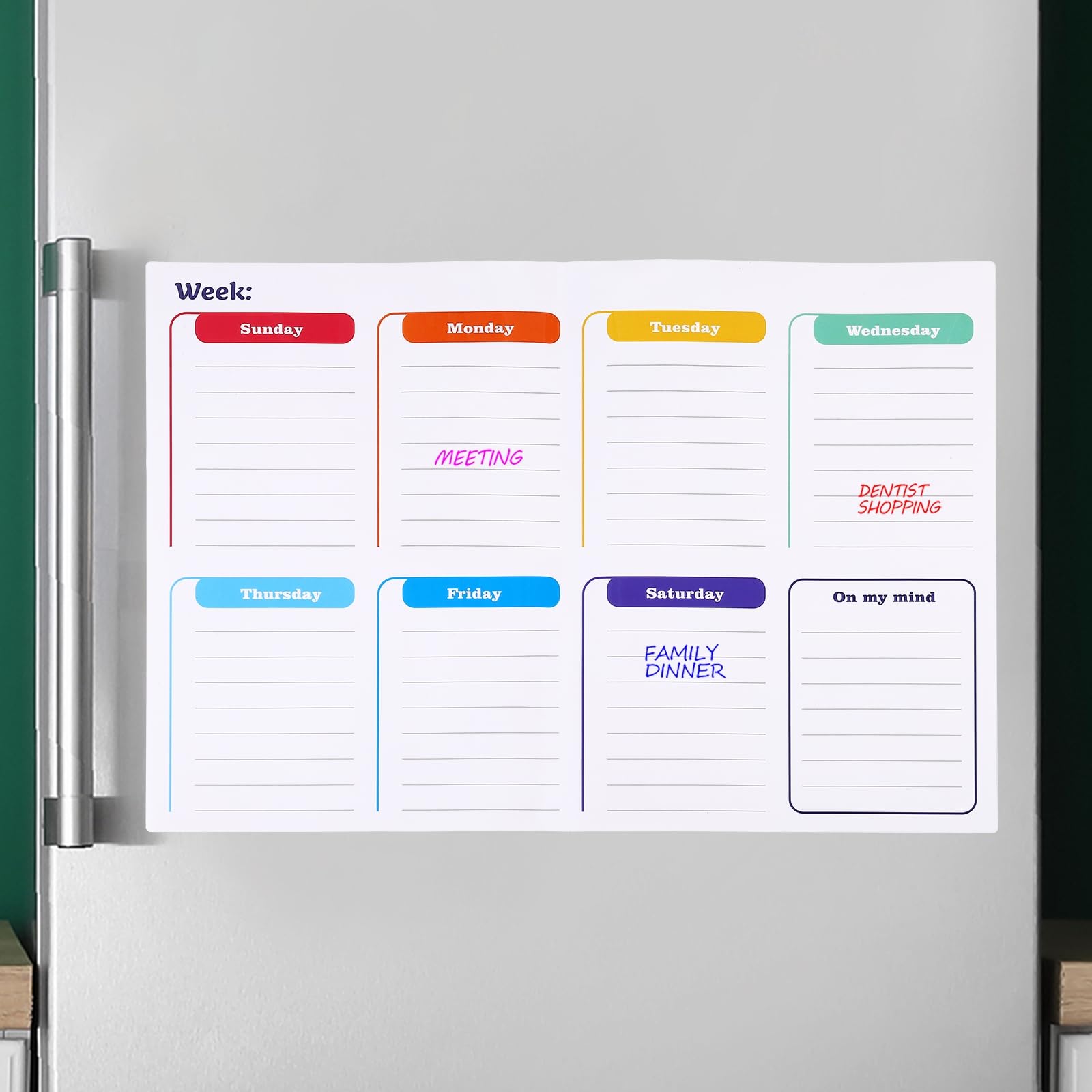 PATIKIL 16.9" x 11.8" Dry Erase Whiteboard, Magnetic Chore Chart Chart Calendar for Daily Weekly Monthly Checklist Schedule, White