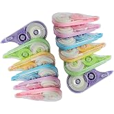 HeGangLy 12Pack White Correction Tape,39.4ft,Ideal for School,Office | Easy To Use Applicator for Instant Corrections Wrong Writing At Any Time, Tear-Resistant Correction Tape,Colorful Shell