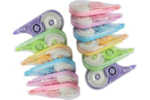 HeGangLy Correction Tape, 12 Pack White Out Tape, Easy-to-use ready to use correction tape, Instant Corrections Tape for Student Study Supplies and Office Use (Colorful shell)