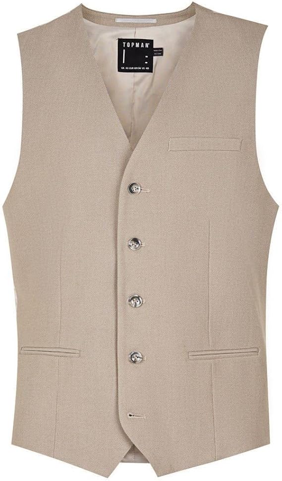 Amazon Co Jp トップマン Topman メンズ トップス ベスト ジレ Light Taupe Suit Waistcoat 並行輸入品 服 ファッション小物