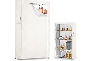 Alickwang Storage Shelf Covers for Wire Shelving,600D Heavy Duty Outdoor Waterproof Shelf Cover,Storage Rack Cover for with Zipper,36''W x 16''D x 72''H,White