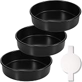 E-far 3-Piece Nonstick Round Cake Pan Set - 9.5 Inch, 2 Inch Deep, Stainless Steel Core