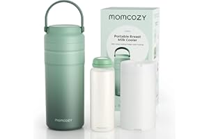 Momcozy Portable Breast Milk Cooler for Travel, 24H Ice-Free Cooling Breastmilk Storage Bottles Container, 12oz Leak Proof Outdoor Small Freezer, Baby Breastfeeding Essential Gift for New Moms