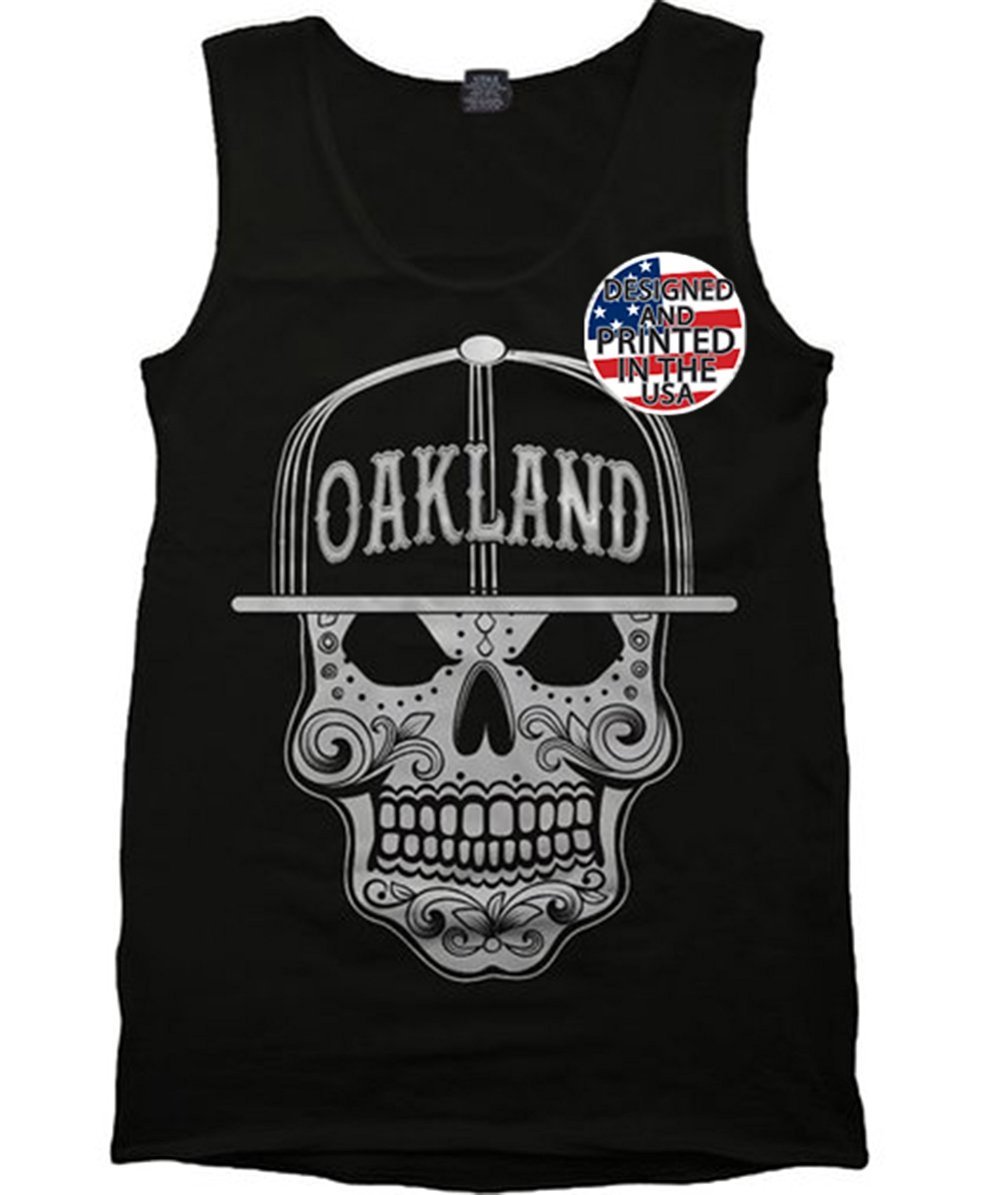 Oakland Mexican Sugar Skull Cali Tank Top Shirt Gym Workout Muscle T Urban Wear