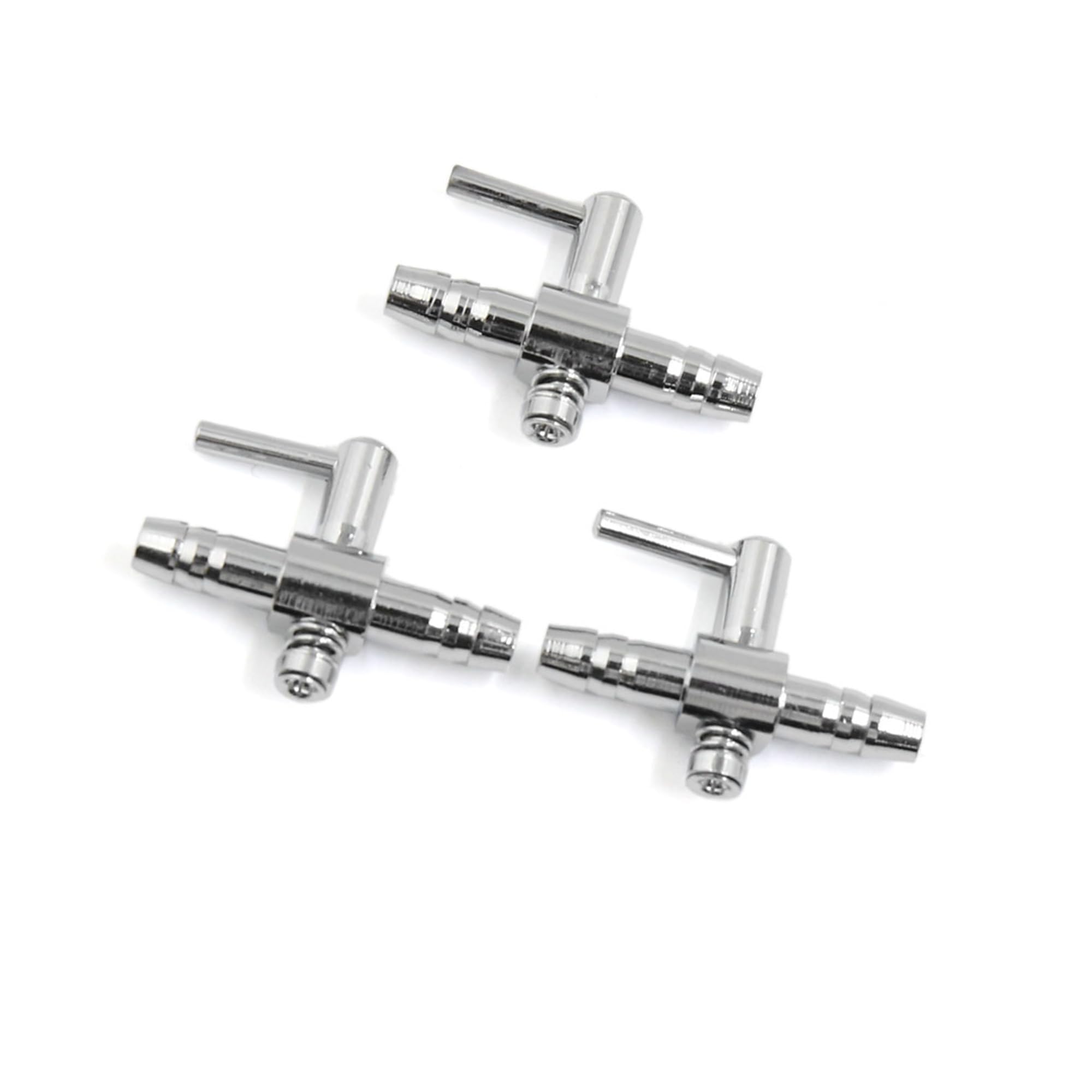 CAPASTEC Air Pump Control Valve, Stainless Steel Single Way Air Valve Distributor for Aquarium Pump Air Pump Accessories, 1.2"x 0.84"x 0.32" (Silver Tone 3pcs)