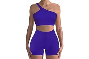 NIYOKKI Workout Sets for Women 2 Piece Seamless Sexy One Shoulder Sport Bra High Waist Shorts GMY Yoga Two Piece Outfits