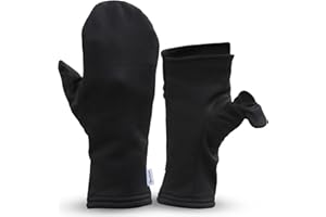 TrailHeads Women’s Fingerless Mittens - Lightweight Convertible Running Mitten