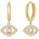 MYEARS Women Earrings Gold Huggie Hoop Dangle Drop 14K Gold Plated Small Simple Hypoallergenic Everyday Jewelry