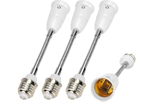 RONG&LAN E27 Flexible Light Bulb Lamp Socket Adapter Extender/Adjustable Edison Bulb Socket Extension for Home Light Fixtures/LED Grow Light Socket Stand etc (11.8inch)