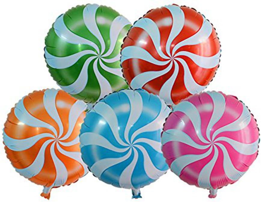 Ulike2 New 18 Inch Round Candy Lollipop Aluminum Film Balloon Camouflage Cartoon Toy Birthday Party Decoration