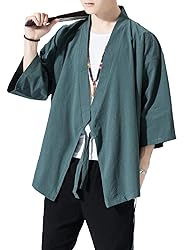Men's Japanese Kimono Cardigan Loose Cotton Linen