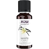 NOW Essential Oils, Vanilla Oil, Blend of Pure Vanilla Bean Extract in Pure Jojoba Oil, Sweet Aromatherapy Scent, Vegan, Chil