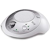 Homedics SoundSleep White Noise Machine, Silver, Small Travel Device with 6 Relaxing Nature Sounds, Portable Therapy for Home, Office, Nursery, Auto-Off Timer