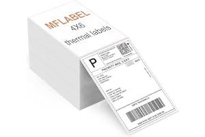 MFLABEL 4x6 Direct Thermal Labels (4000 Labels) 4" x 6" Perforated Shipping Labels Compatible with Zebra Printers Fanfold Thermal Label Stickers for Shipping Packages - 4 Stacks White Labels