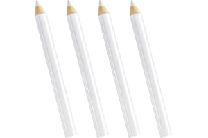 Isslly 4PCS Fabric Pencils for Sewing, White Water Soluble Sewing Fabric Maker, Tailors Chalk Pencil for Dressmakers DIY Crafts (8.75 cm)