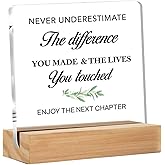 Coworker Leaving Gifts for Women Men, Gifts for Coworkers Going Away Farewell New Job, Coworker Retirement Gift Ideas Clear Acrylic Desk Sign for Home Office, 4 x 4 Inch