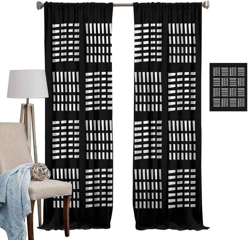 DRAGON VINES Decorative Curtains for Living Room Abstract W96 x L72,Dash Line Skyscraper Urban Shie1ded UV