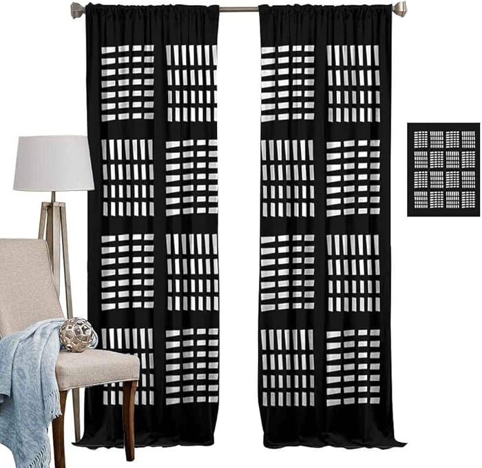 DRAGON VINES Decorative Curtains for Living Room Abstract W96 x L72,Dash Line Skyscraper Urban Shie1ded UV