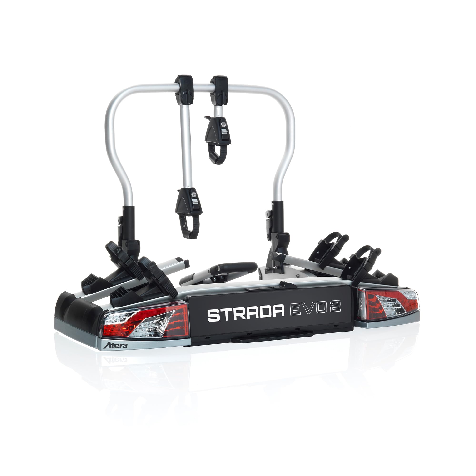 Atera 022700 Car bike carrier Strada Evo 2, car towbar carrier with rear lights - for 2 bikes or e-bikes