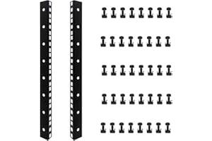 FMUSER 8U Rack Rails with M6 Rack Mount Screws and Cage Nuts Set for DIY Server and Network Switch Racks
