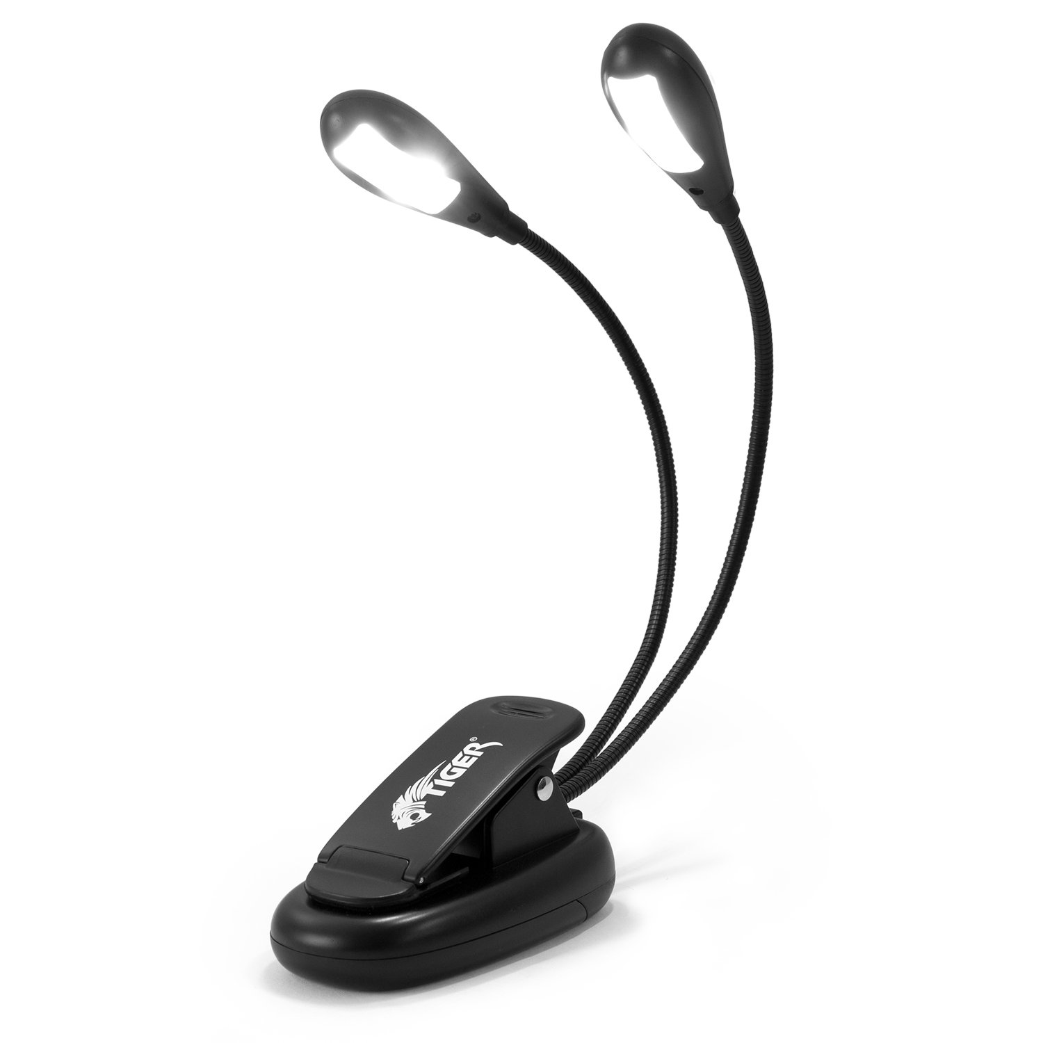 Tiger MSL35-BK Music Stand Light – Dual Head & 4x Bright LED Lights - Black