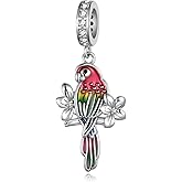 Cujiesp Parrot Gifts 925 Sterling Silver Animal Jewelrys Bird Charms Parrot Jewelry for Women Bird Lover