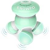 ENOWPO Mini Massager Handheld Rechargeable Massage Tool for Neck Back Shoulder Whole Body with LED Light, 4-Speed Settings-Green